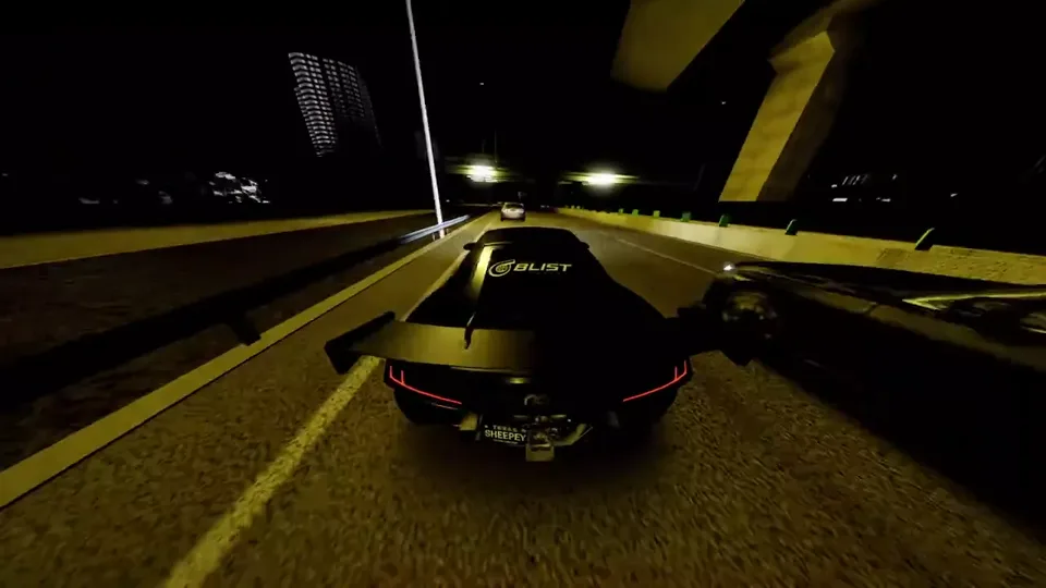 Night highway driving through dense traffic in Ghost Driver